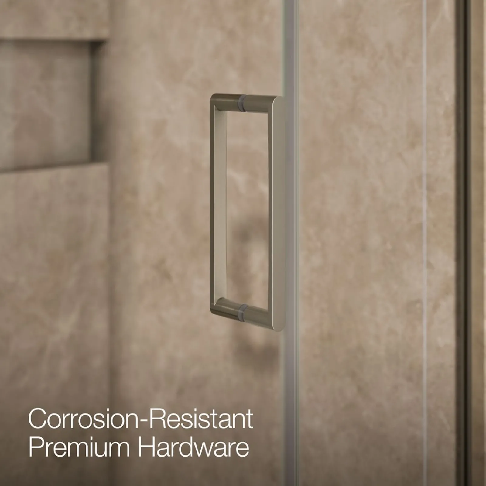 45-1/4"-46" W x 71-3/4" H pivot shower door with 3/8"-thick Crystal Clear glass^Kohler New
