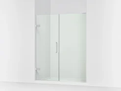 57-1/4"-58" W x 71-3/4" H pivot shower door with 3/8"-thick Crystal Clear glass^Kohler Hot