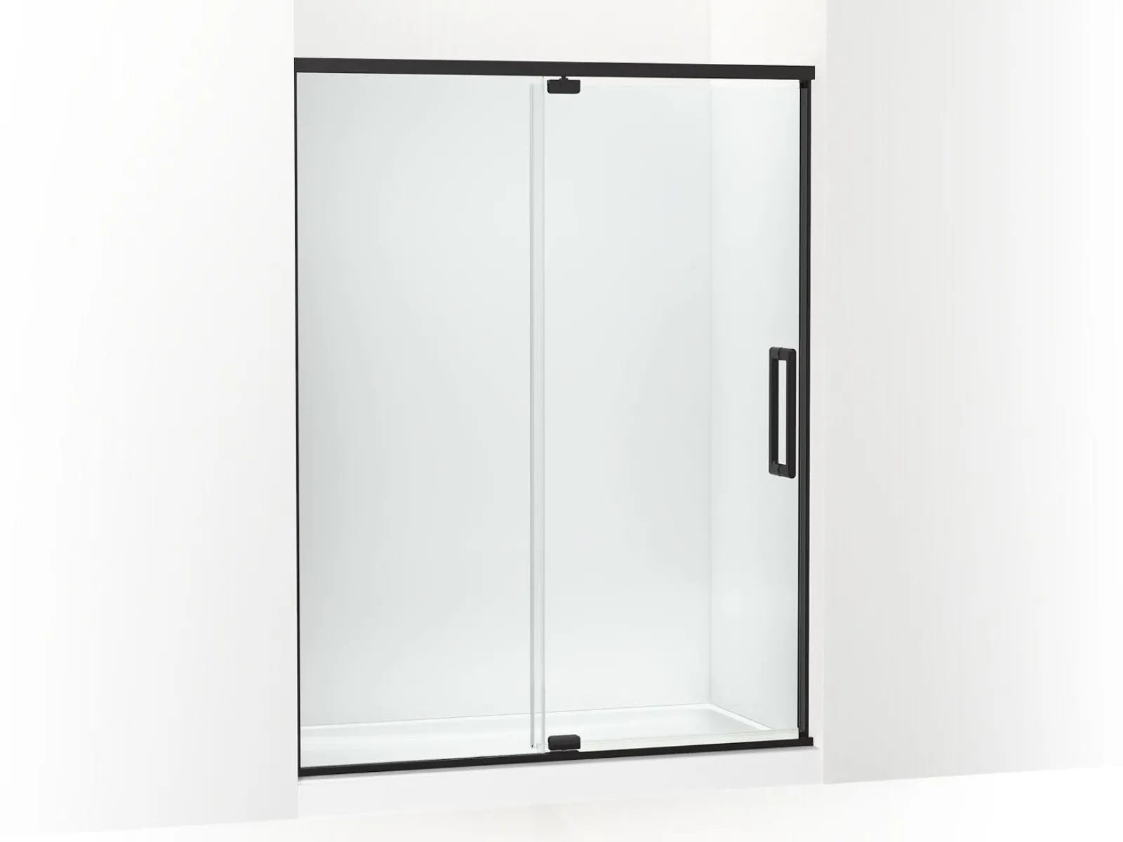 54"-60" W x 76" H pivot shower door with 5/16"-thick Crystal Clear glass^Kohler Discount