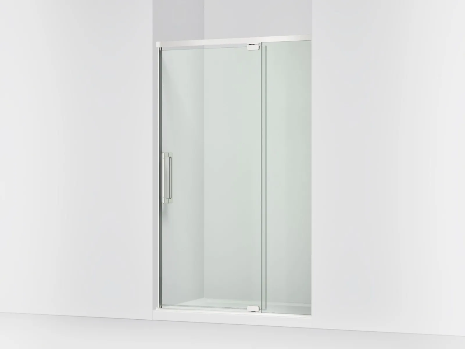 42"-48" W x 76" H pivot shower door with 5/16"-thick Crystal Clear glass^Kohler Best