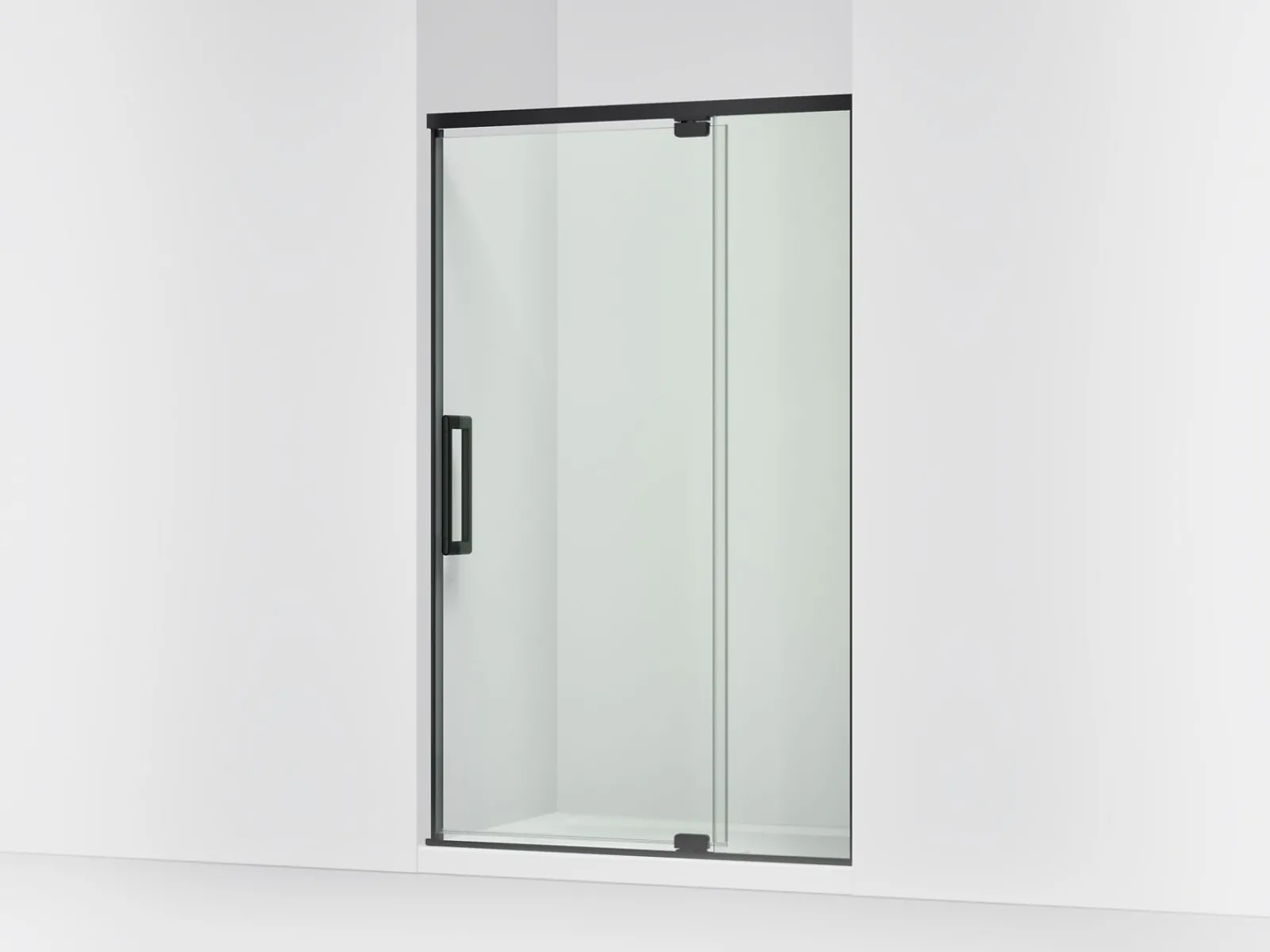 42"-48" W x 76" H pivot shower door with 5/16"-thick Crystal Clear glass^Kohler Best