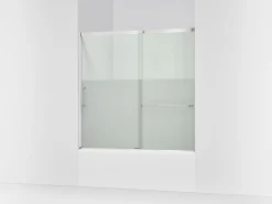 56-1/4"-59-5/8" W x 56-3/4" H sliding bath door with 5/16"-thick Crystal Clear glass^Kohler Sale