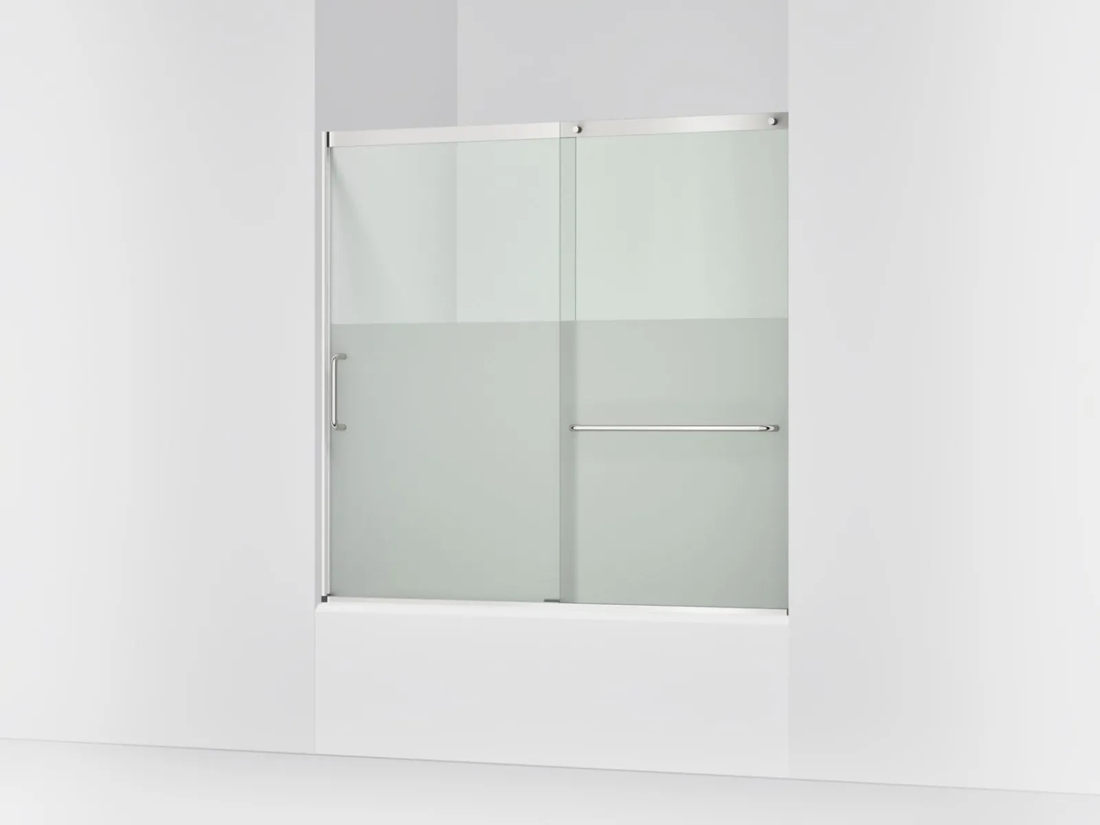 56-1/4"-59-5/8" W x 56-3/4" H sliding bath door with 5/16"-thick Crystal Clear glass^Kohler Sale