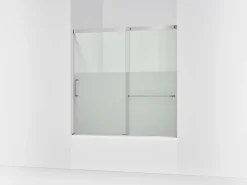 56-1/4"-59-5/8" W x 56-3/4" H sliding bath door with 5/16"-thick Crystal Clear glass^Kohler Sale