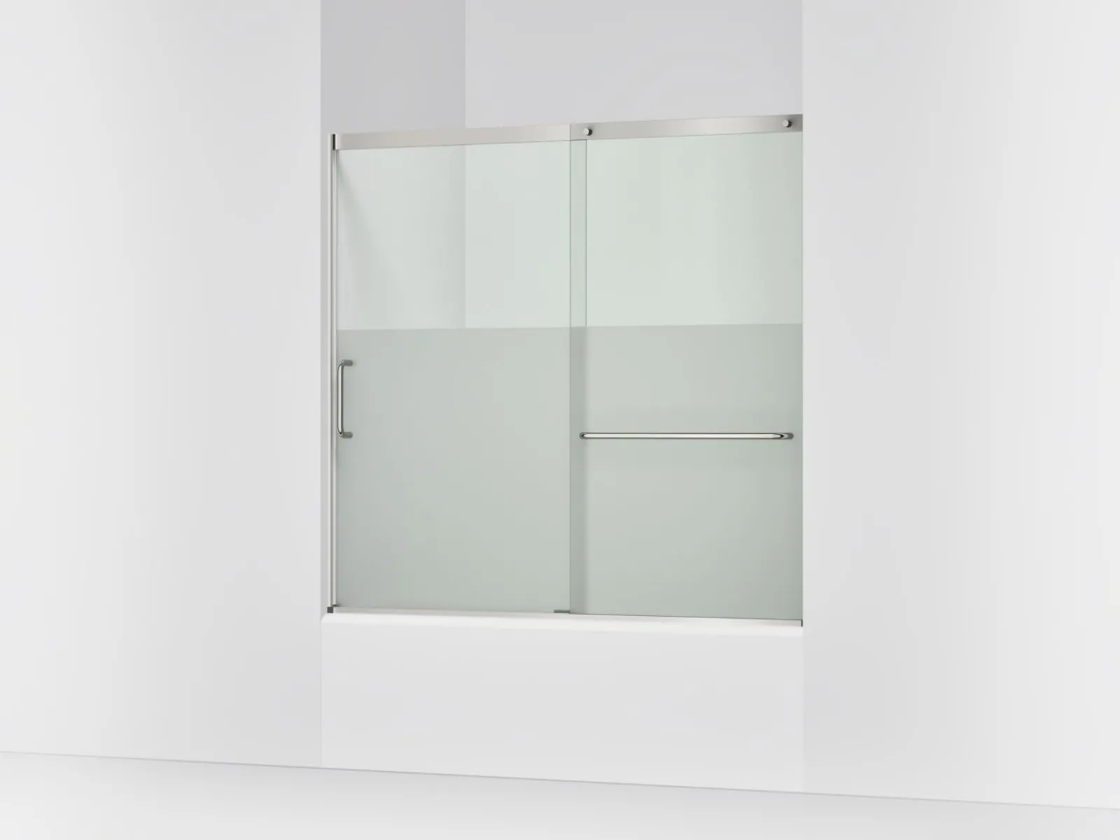 56-1/4"-59-5/8" W x 56-3/4" H sliding bath door with 5/16"-thick Crystal Clear glass^Kohler Sale