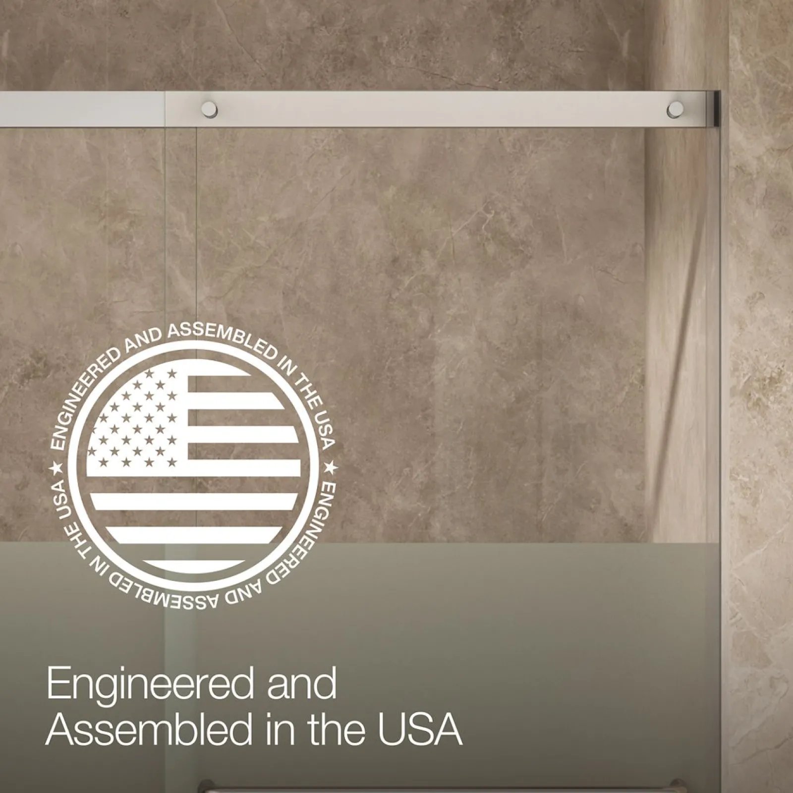56-1/4"-59-5/8" W x 56-3/4" H sliding bath door with 5/16"-thick Crystal Clear glass^Kohler Sale