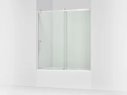 56-5/8"-59-5/8" W x 62-1/2" H sliding bath door with 3/8"-thick Crystal Clear glass^Kohler Online