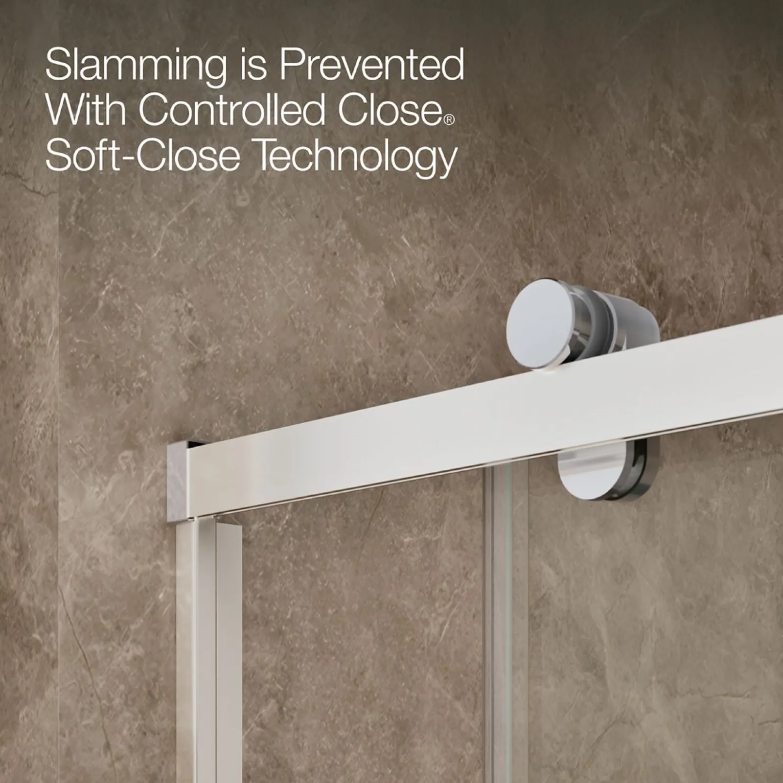 56-5/8"-59-5/8" W x 62-1/2" H sliding bath door with 3/8"-thick Crystal Clear glass^Kohler Online