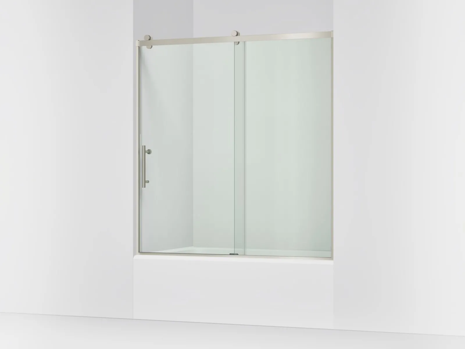 56-5/8"-59-5/8" W x 62-1/2" H sliding bath door with 3/8"-thick Crystal Clear glass^Kohler Online