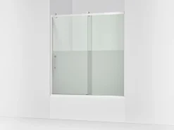 56-5/8"-59-5/8" W x 62-1/2" H sliding bath door with 3/8"-thick Crystal Clear glass^Kohler Sale