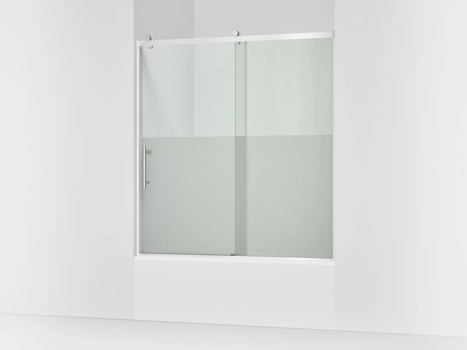 56-5/8"-59-5/8" W x 62-1/2" H sliding bath door with 3/8"-thick Crystal Clear glass^Kohler Sale