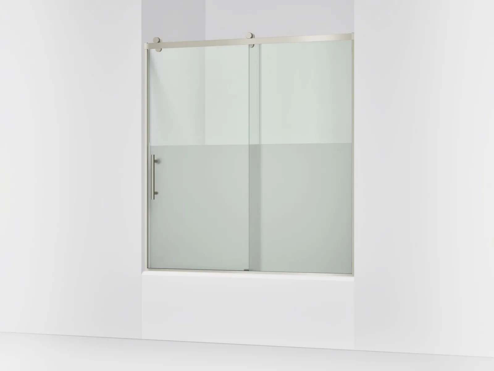 56-5/8"-59-5/8" W x 62-1/2" H sliding bath door with 3/8"-thick Crystal Clear glass^Kohler Sale