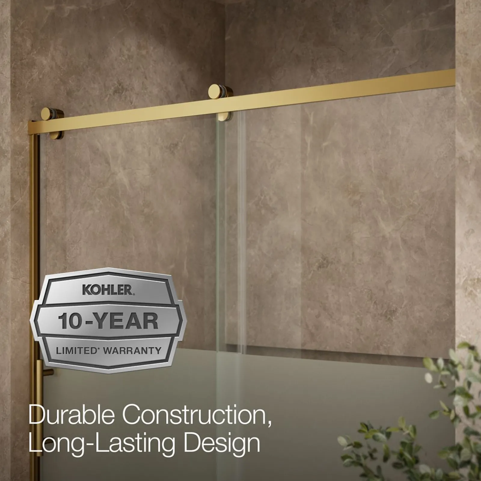 56-5/8"-59-5/8" W x 62-1/2" H sliding bath door with 3/8"-thick Crystal Clear glass^Kohler Sale