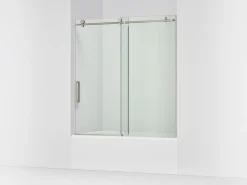 56-1/8"-59-7/8" W x 62" H sliding bath door with 3/8"-thick Crystal Clear glass^Kohler New