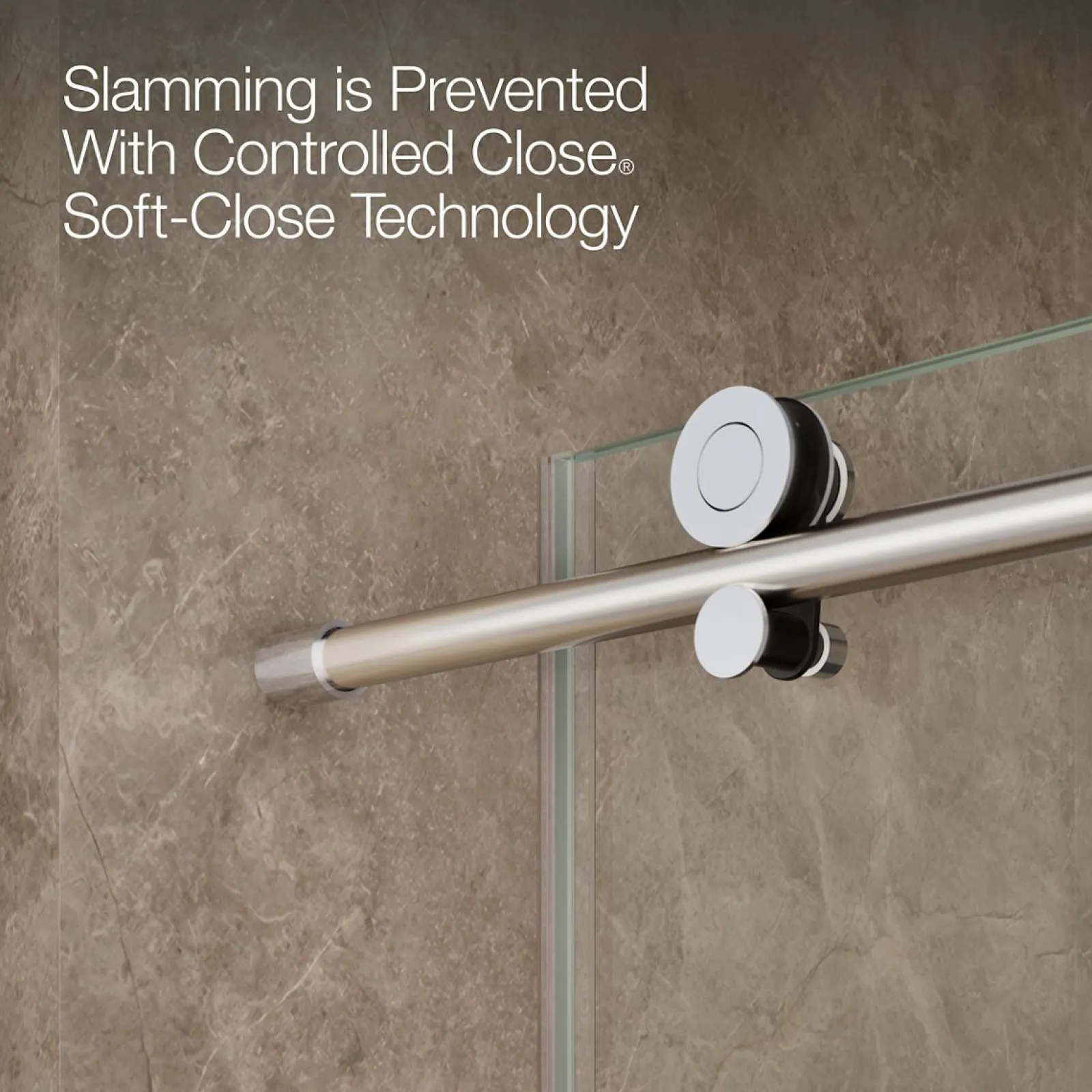 56-1/8"-59-7/8" W x 62" H sliding bath door with 3/8"-thick Crystal Clear glass^Kohler New