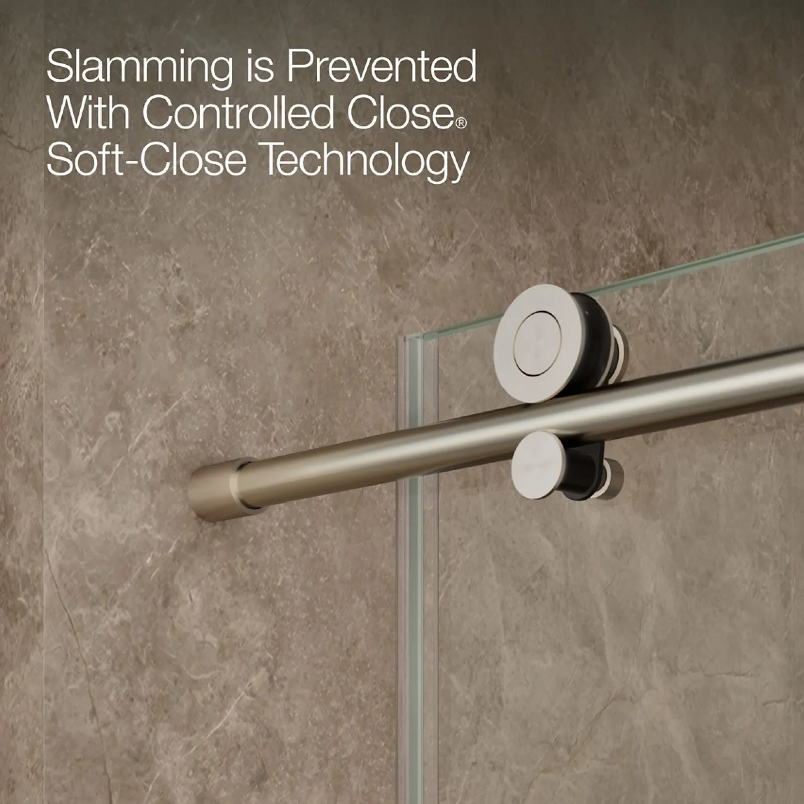 56-1/8"-59-7/8" W x 62" H sliding bath door with 3/8"-thick Crystal Clear glass^Kohler New