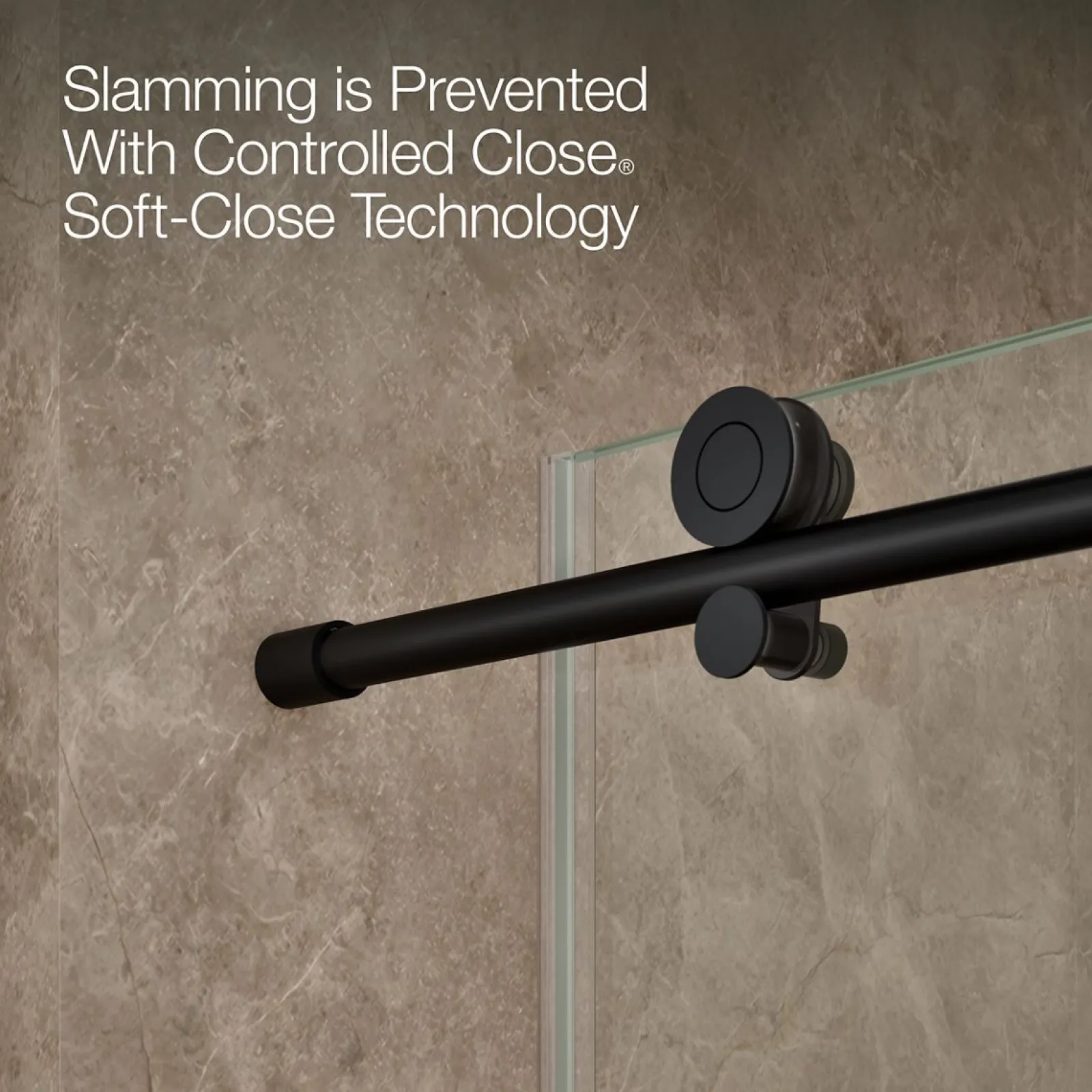 56-1/8"-59-7/8" W x 62" H sliding bath door with 3/8"-thick Crystal Clear glass^Kohler New