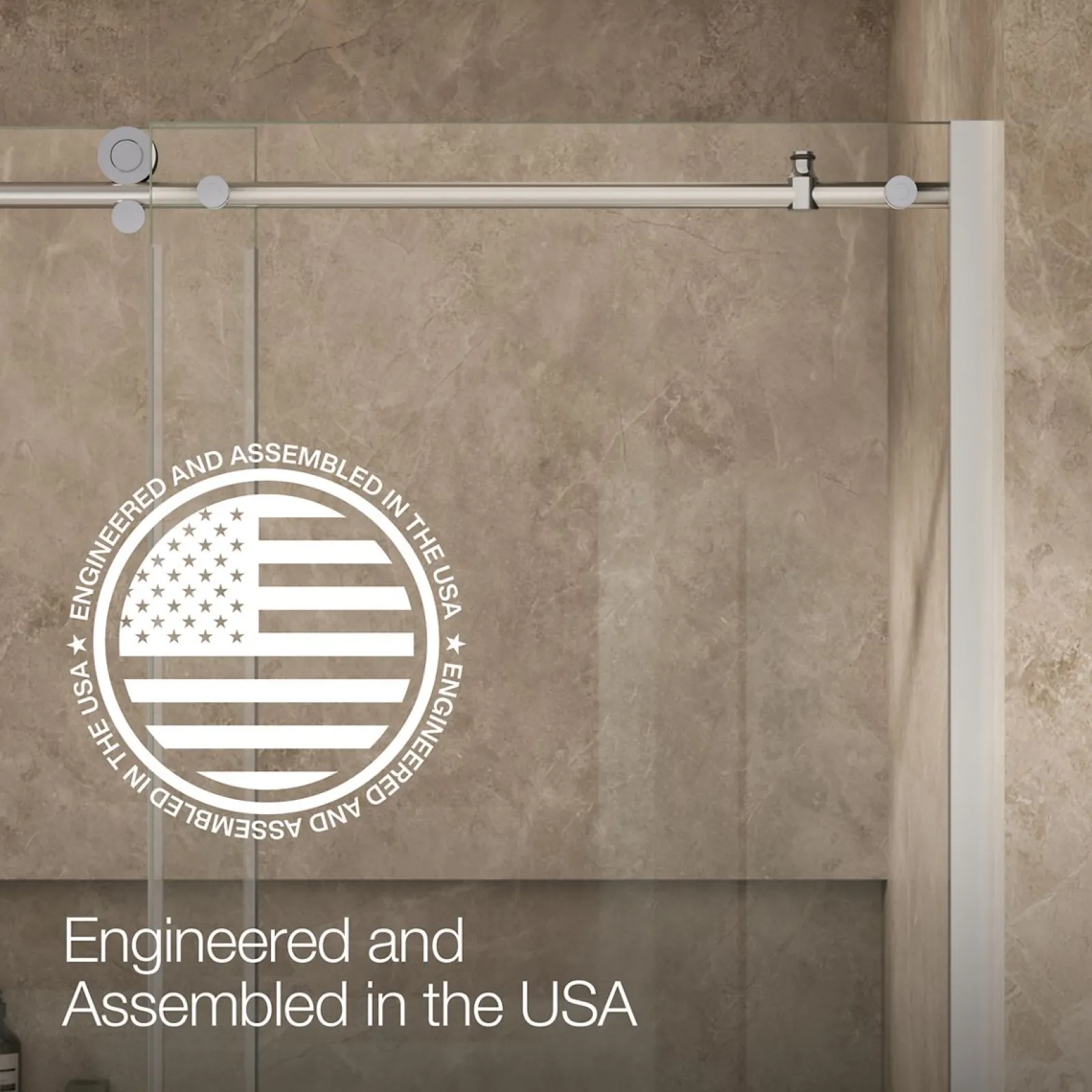 56-1/8"-59-7/8" W x 62" H sliding bath door with 3/8"-thick Crystal Clear glass^Kohler New