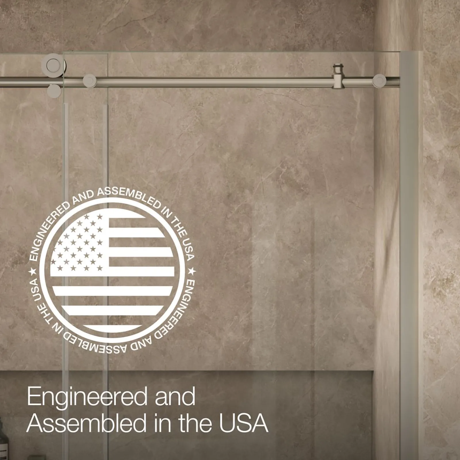 56-1/8"-59-7/8" W x 62" H sliding bath door with 3/8"-thick Crystal Clear glass^Kohler New