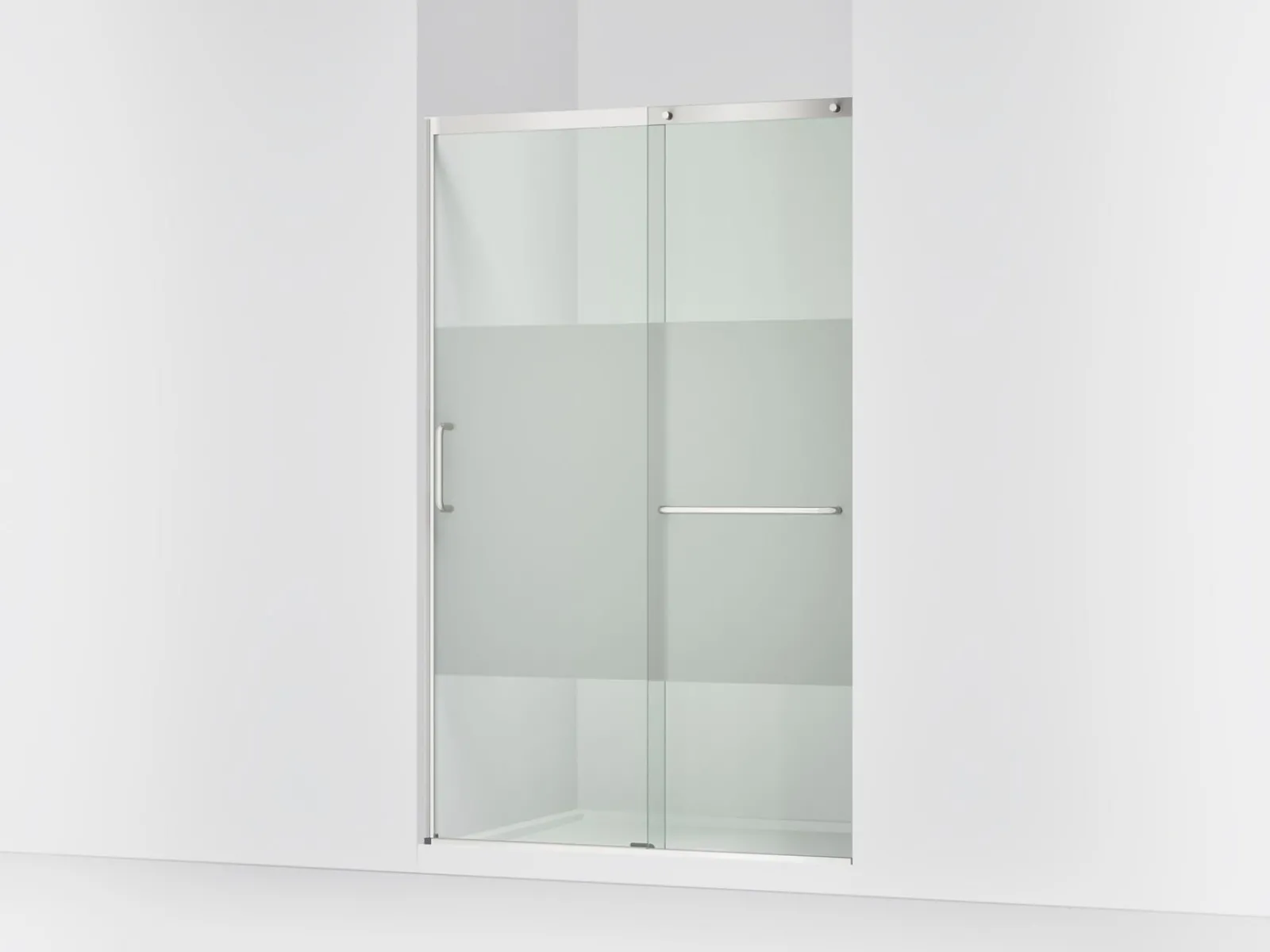 50-1/4"-53-5/8" W x 75-1/2" H sliding shower door with 5/16"-thick Crystal Clear glass^Kohler Clearance