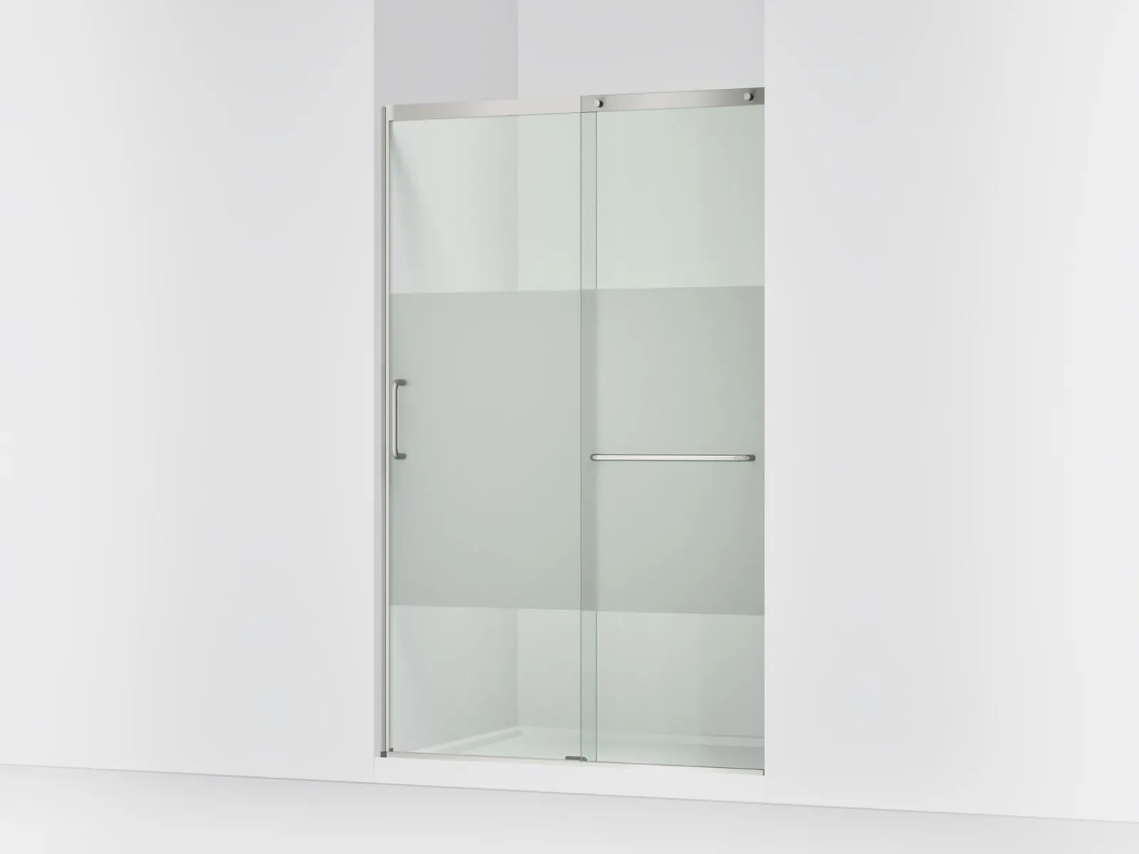 50-1/4"-53-5/8" W x 75-1/2" H sliding shower door with 5/16"-thick Crystal Clear glass^Kohler Clearance