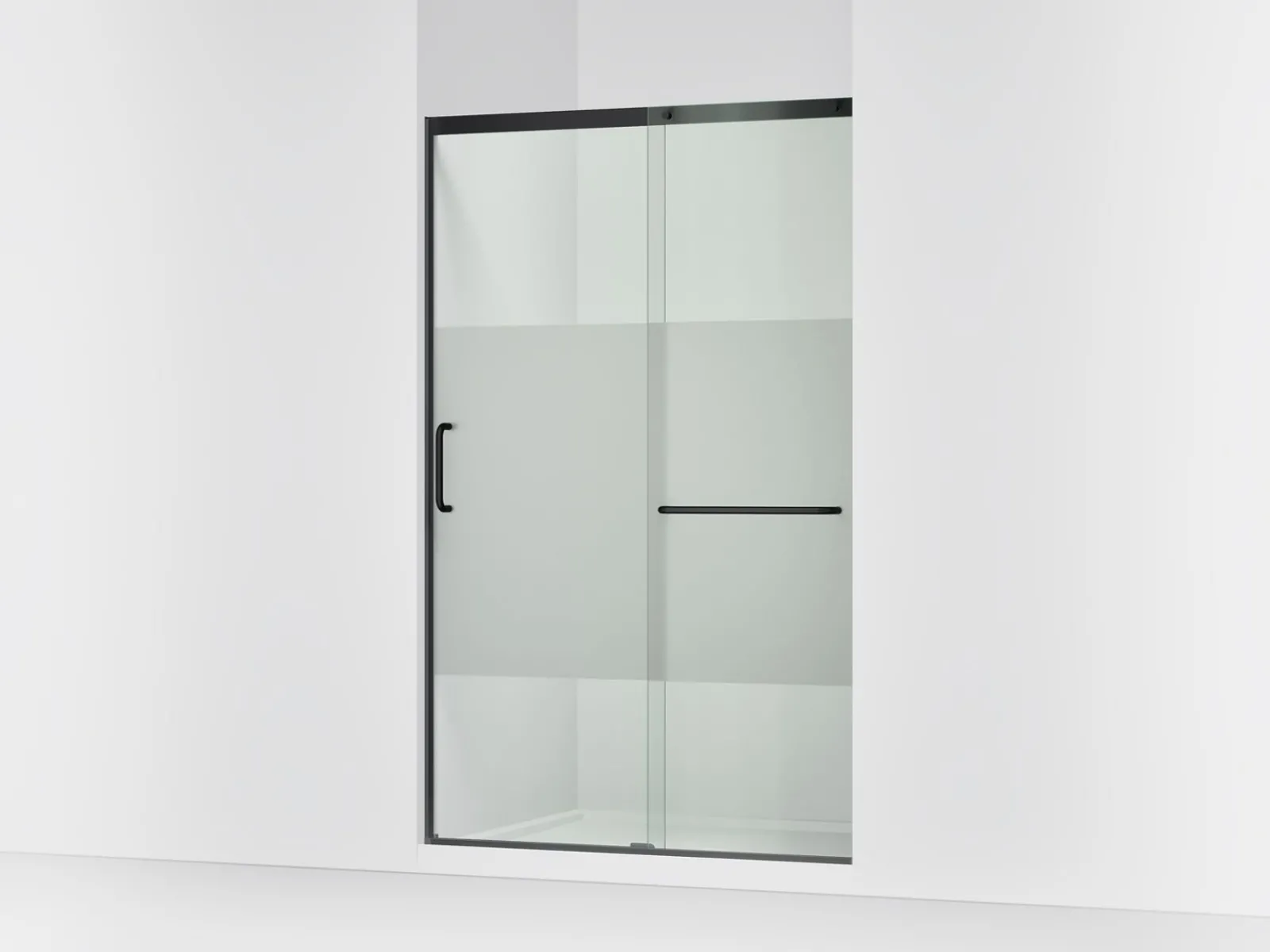 50-1/4"-53-5/8" W x 75-1/2" H sliding shower door with 5/16"-thick Crystal Clear glass^Kohler Clearance