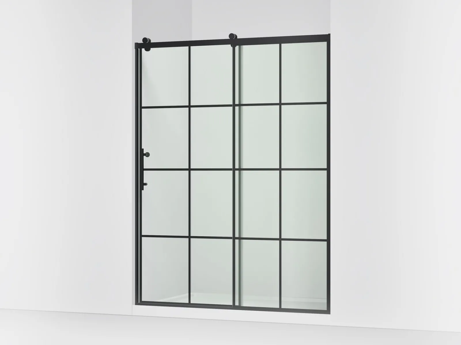 56-5/8"-59-5/8" W x 76.99" H sliding shower door with 3/8"-thick Crystal Clear glass^Kohler Sale