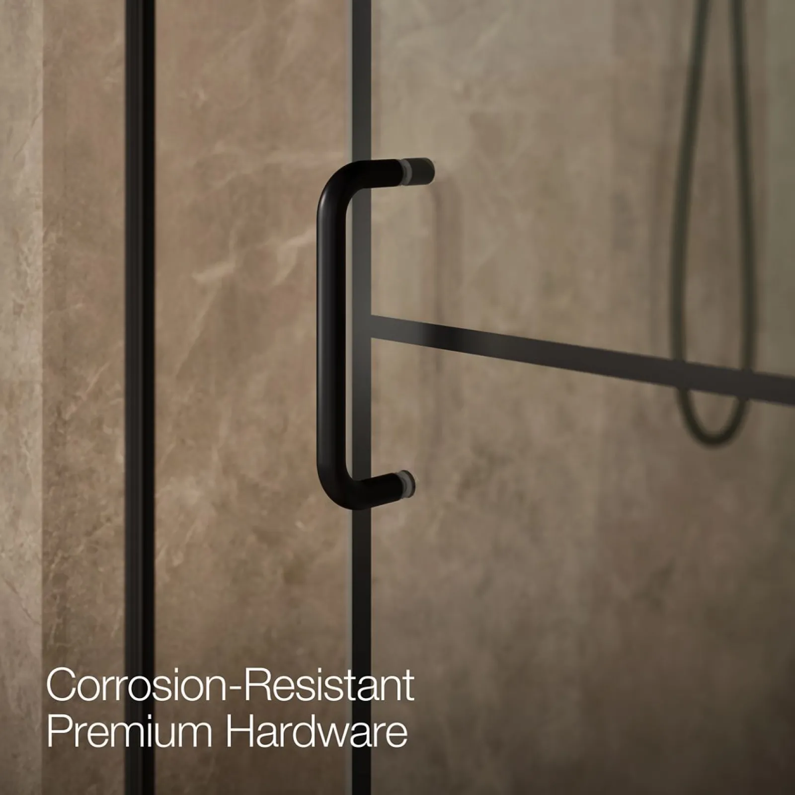 62-1/4"-65-5/8" W x 75-1/2" H sliding shower door with 5/16"-thick Crystal Clear glass^Kohler Hot