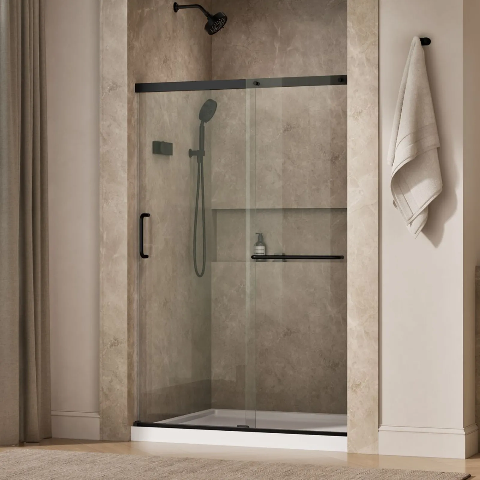 50-1/4"-53-5/8" W x 70-1/2" H sliding shower door with 1/4"-thick Crystal Clear glass^Kohler Clearance