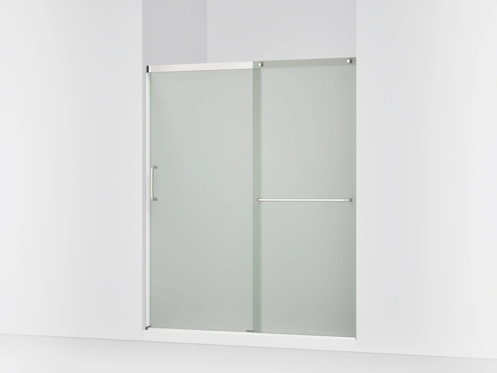 56-1/4"-59-5/8" W x 70-1/2" H sliding shower door with 1/4"-thick Frosted glass^Kohler