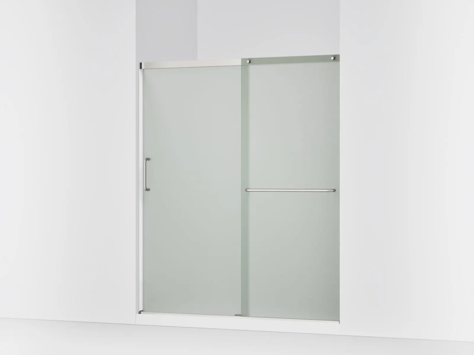 56-1/4"-59-5/8" W x 70-1/2" H sliding shower door with 1/4"-thick Frosted glass^Kohler