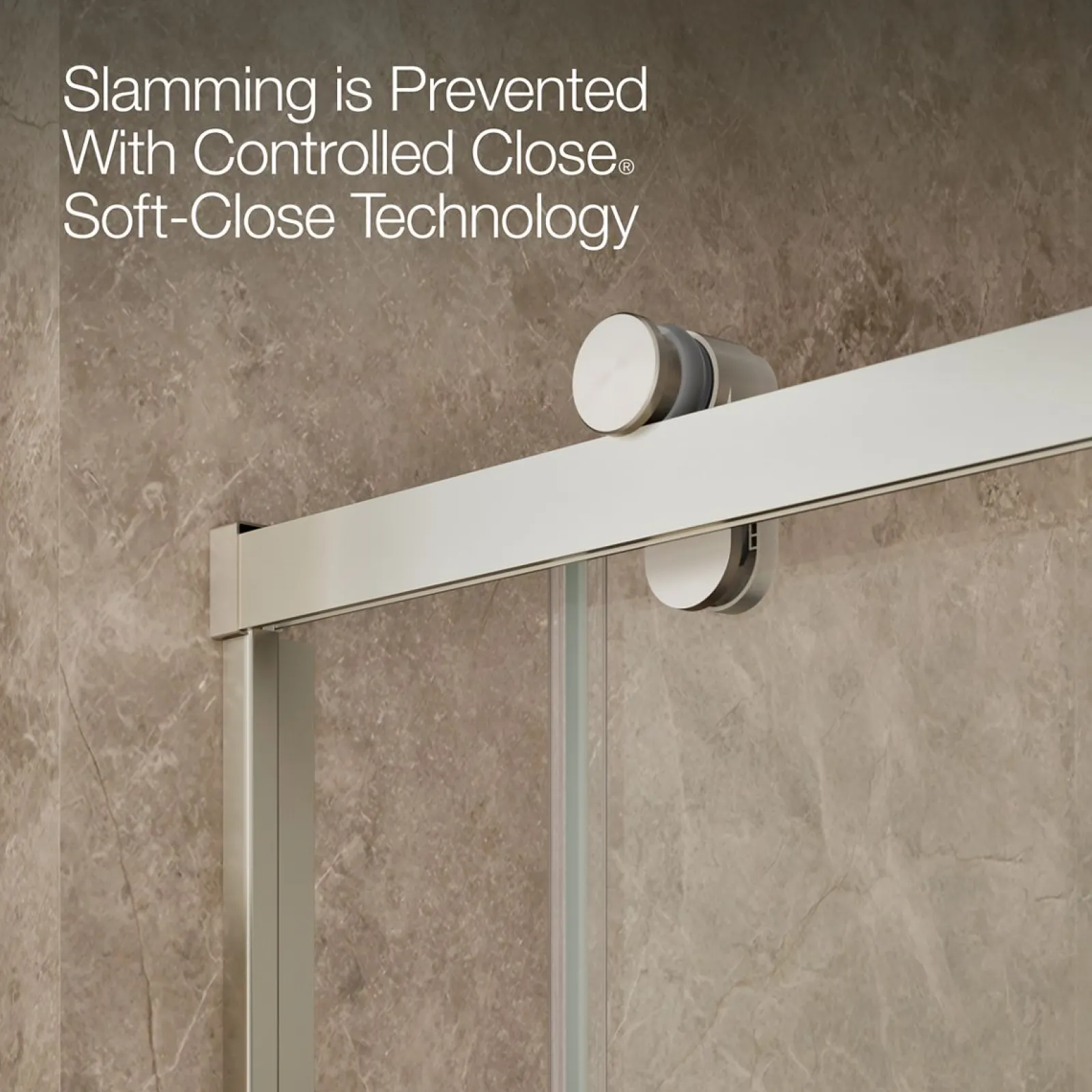 56-5/8"-59-5/8" W x 76.99" H sliding shower door with 3/8"-thick Crystal Clear glass^Kohler Outlet