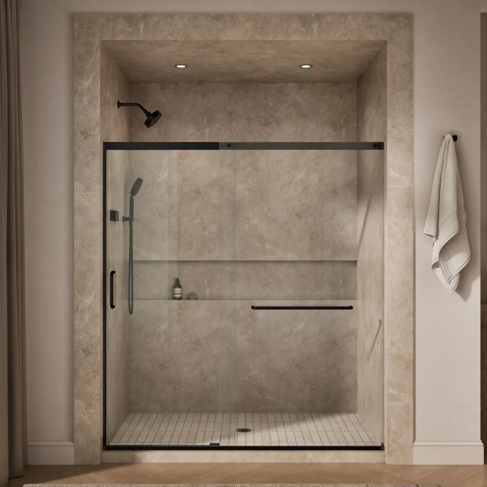 68-1/4"-71-5/8" W x 75-1/2" H sliding shower door with 5/16"-thick Crystal Clear glass^Kohler Online