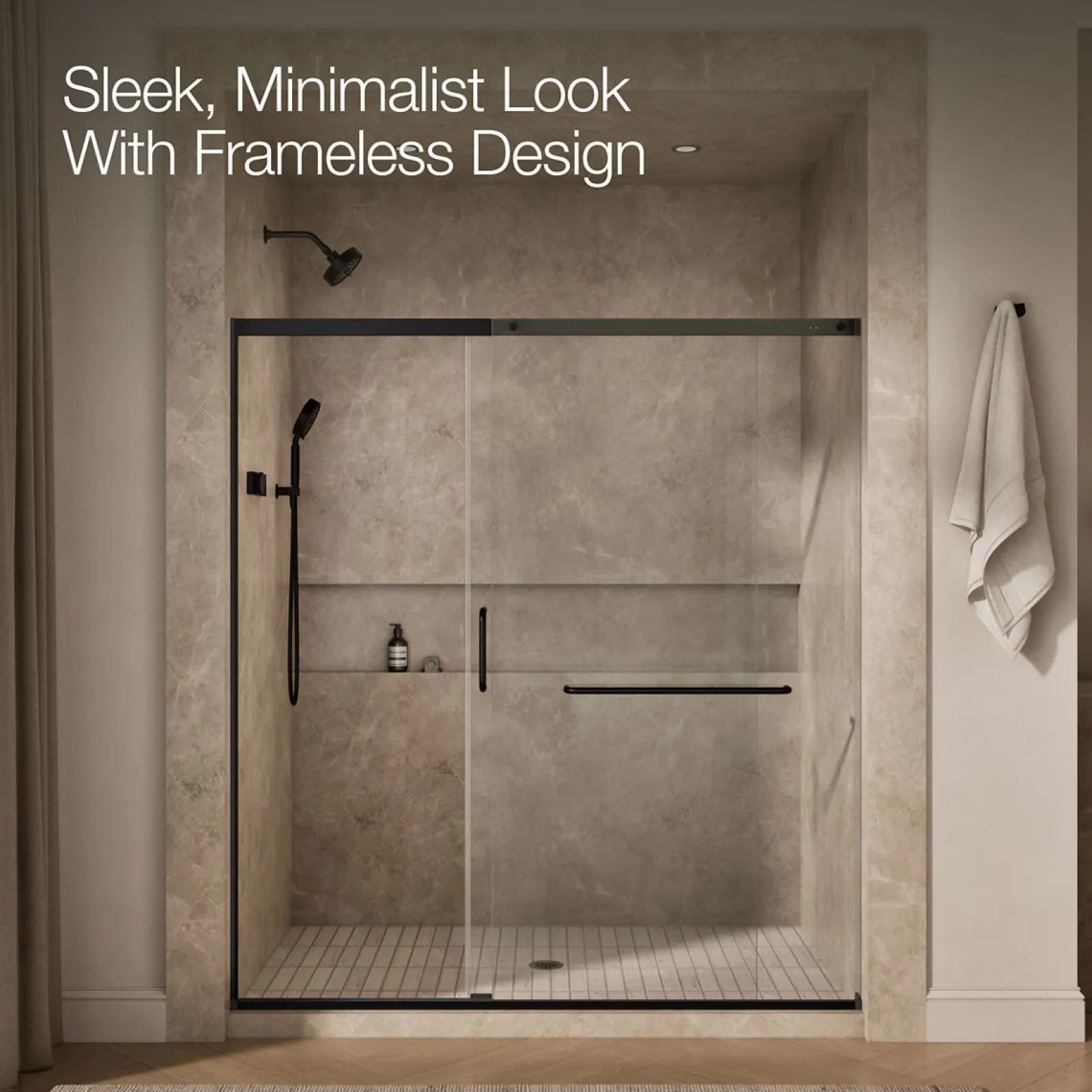 68-1/4"-71-5/8" W x 75-1/2" H sliding shower door with 5/16"-thick Crystal Clear glass^Kohler Online