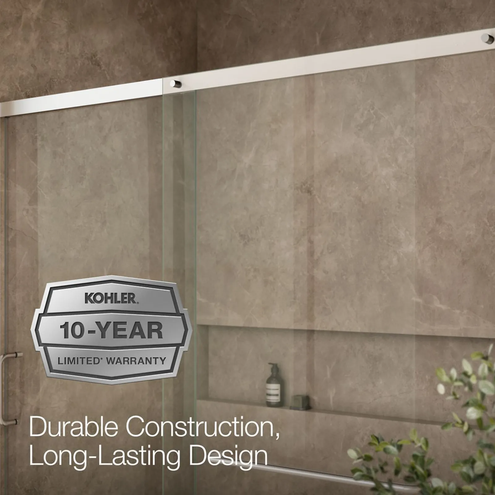 68-1/4"-71-5/8" W x 75-1/2" H sliding shower door with 5/16"-thick Crystal Clear glass^Kohler Online