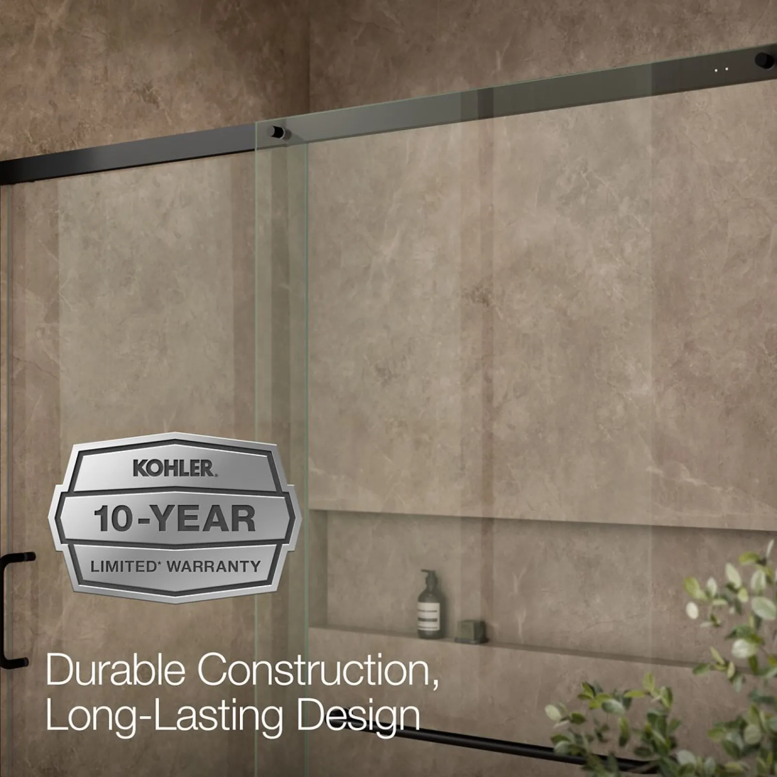 68-1/4"-71-5/8" W x 75-1/2" H sliding shower door with 5/16"-thick Crystal Clear glass^Kohler Online