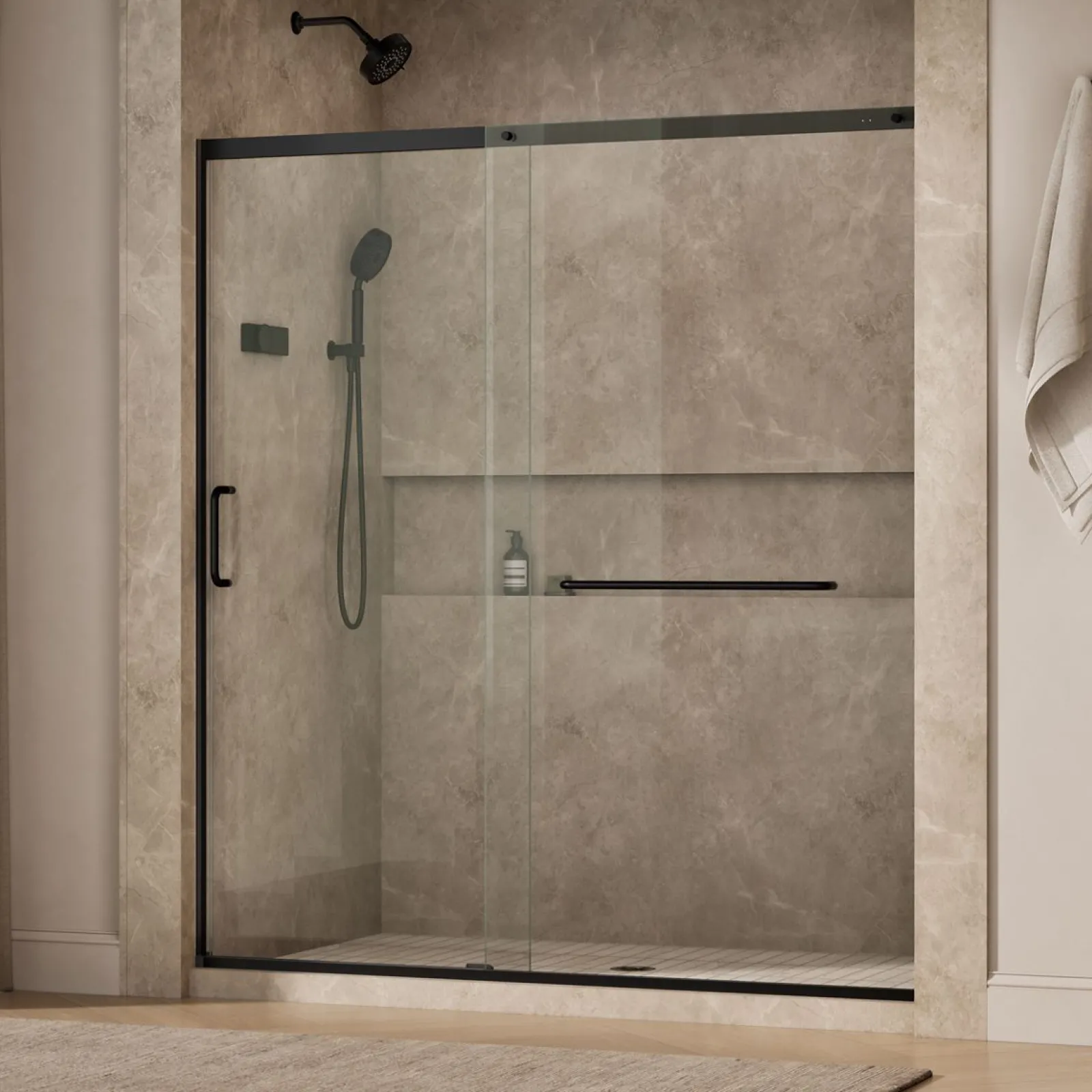 68-1/4"-71-5/8" W x 75-1/2" H sliding shower door with 5/16"-thick Crystal Clear glass^Kohler Online