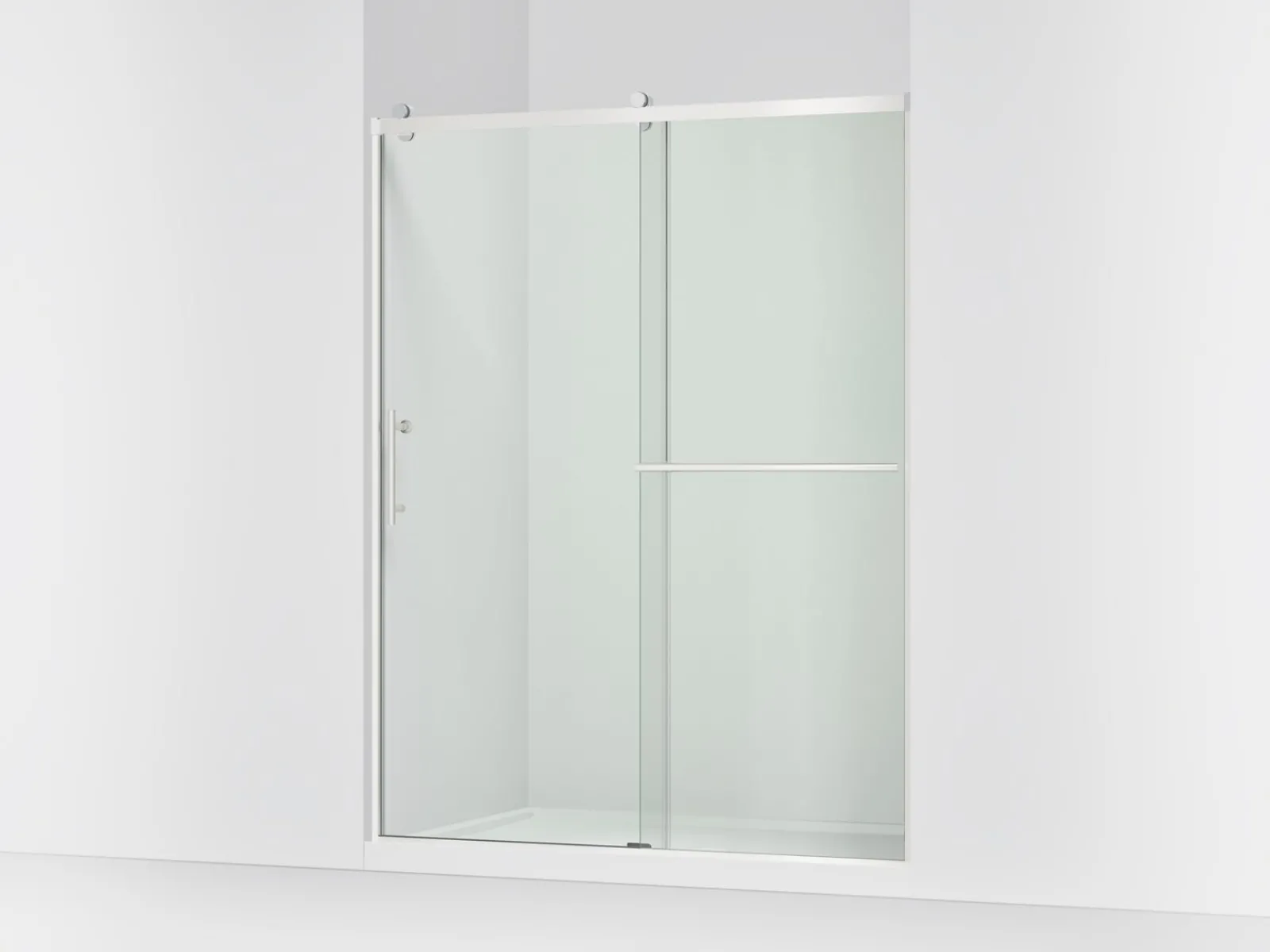 56-5/8"-59-5/8" W x 76.99" H sliding shower door with 3/8"-thick Crystal Clear glass^Kohler Clearance