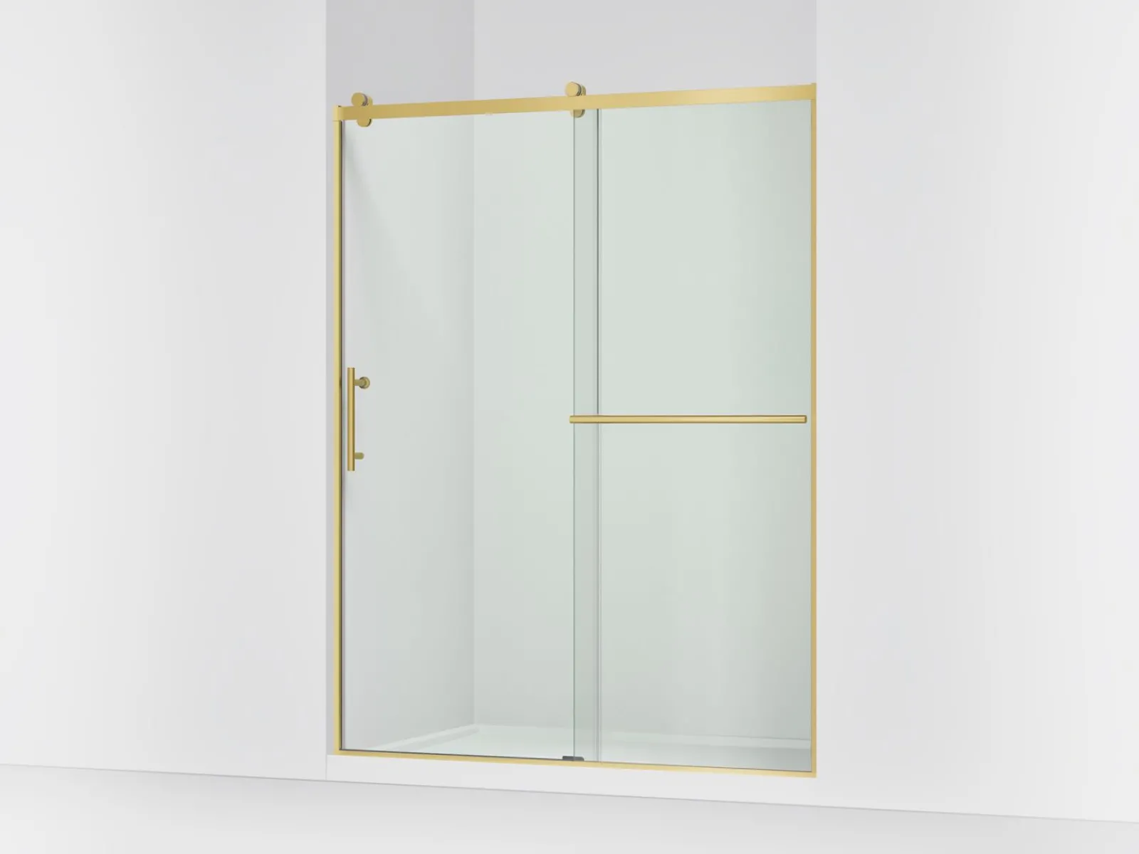 56-5/8"-59-5/8" W x 76.99" H sliding shower door with 3/8"-thick Crystal Clear glass^Kohler Clearance