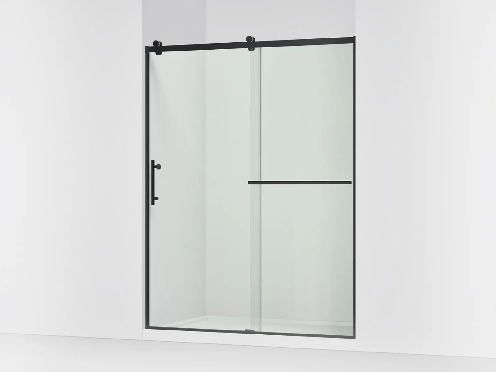 56-5/8"-59-5/8" W x 76.99" H sliding shower door with 3/8"-thick Crystal Clear glass^Kohler Clearance
