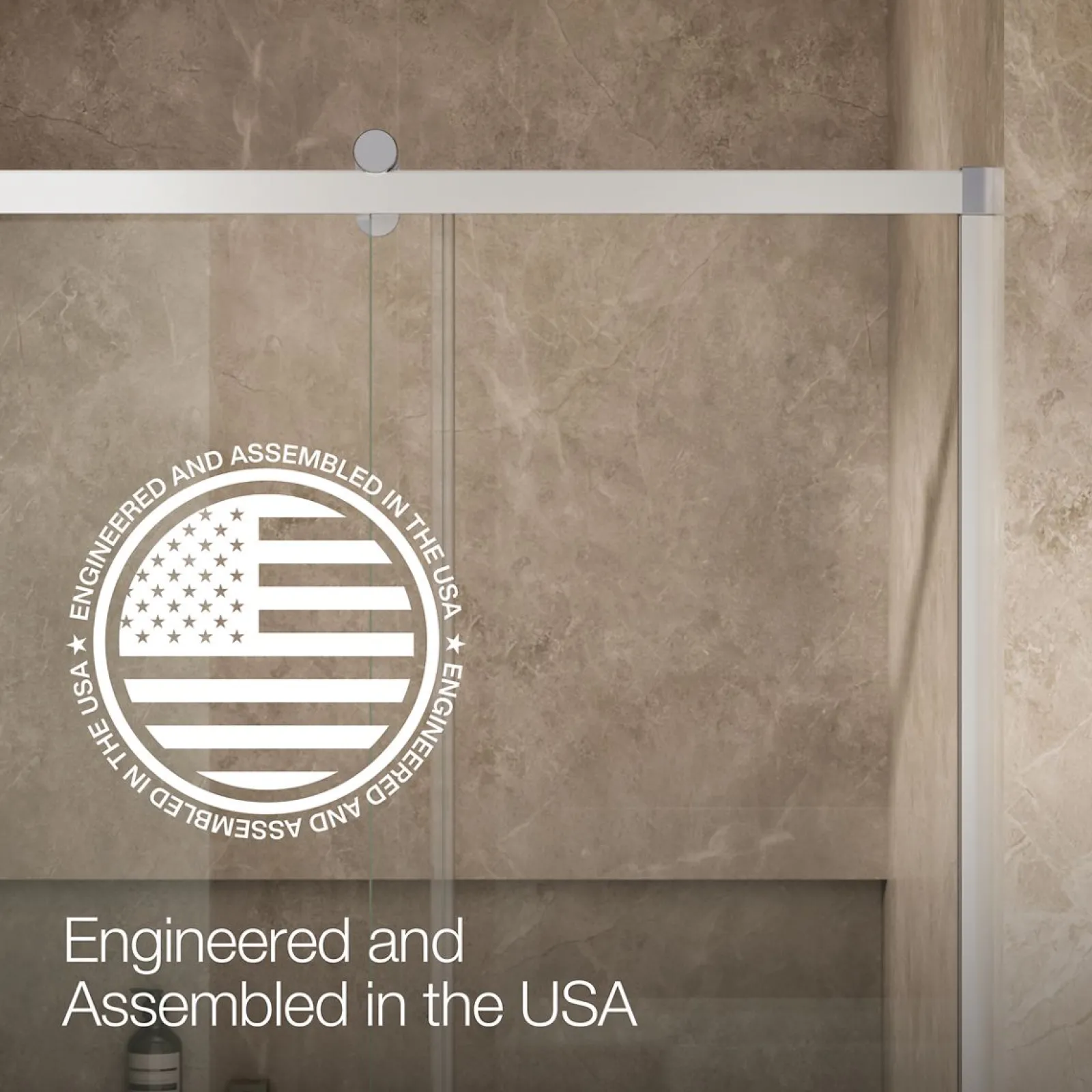 44-5/8"-47-5/8" W x 76.99" H sliding shower door with 3/8"-thick Crystal Clear glass^Kohler Discount