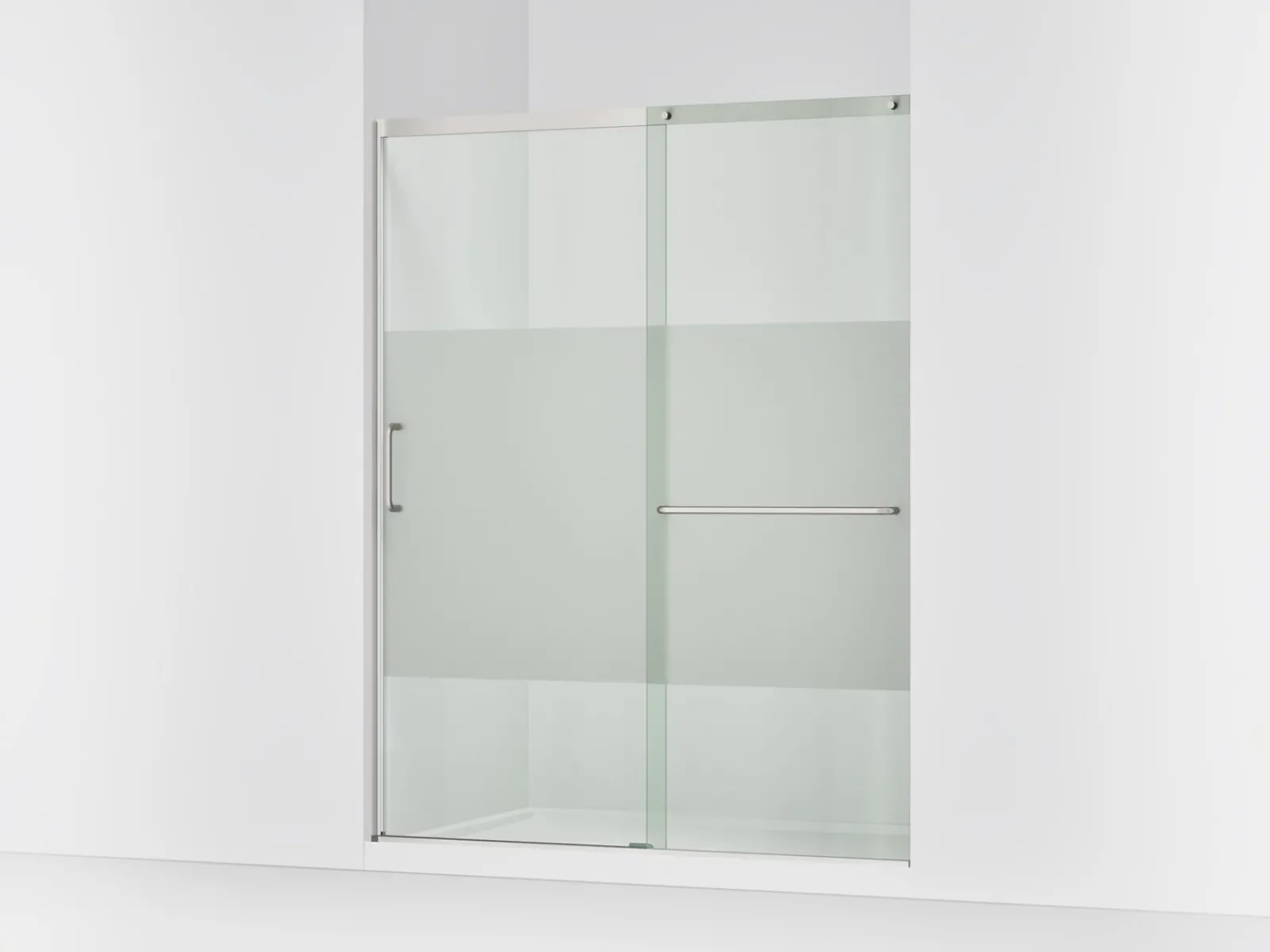 56-1/4"-59-5/8" W x 75-1/2" H sliding shower door with 5/16"-thick Crystal Clear glass^Kohler Online