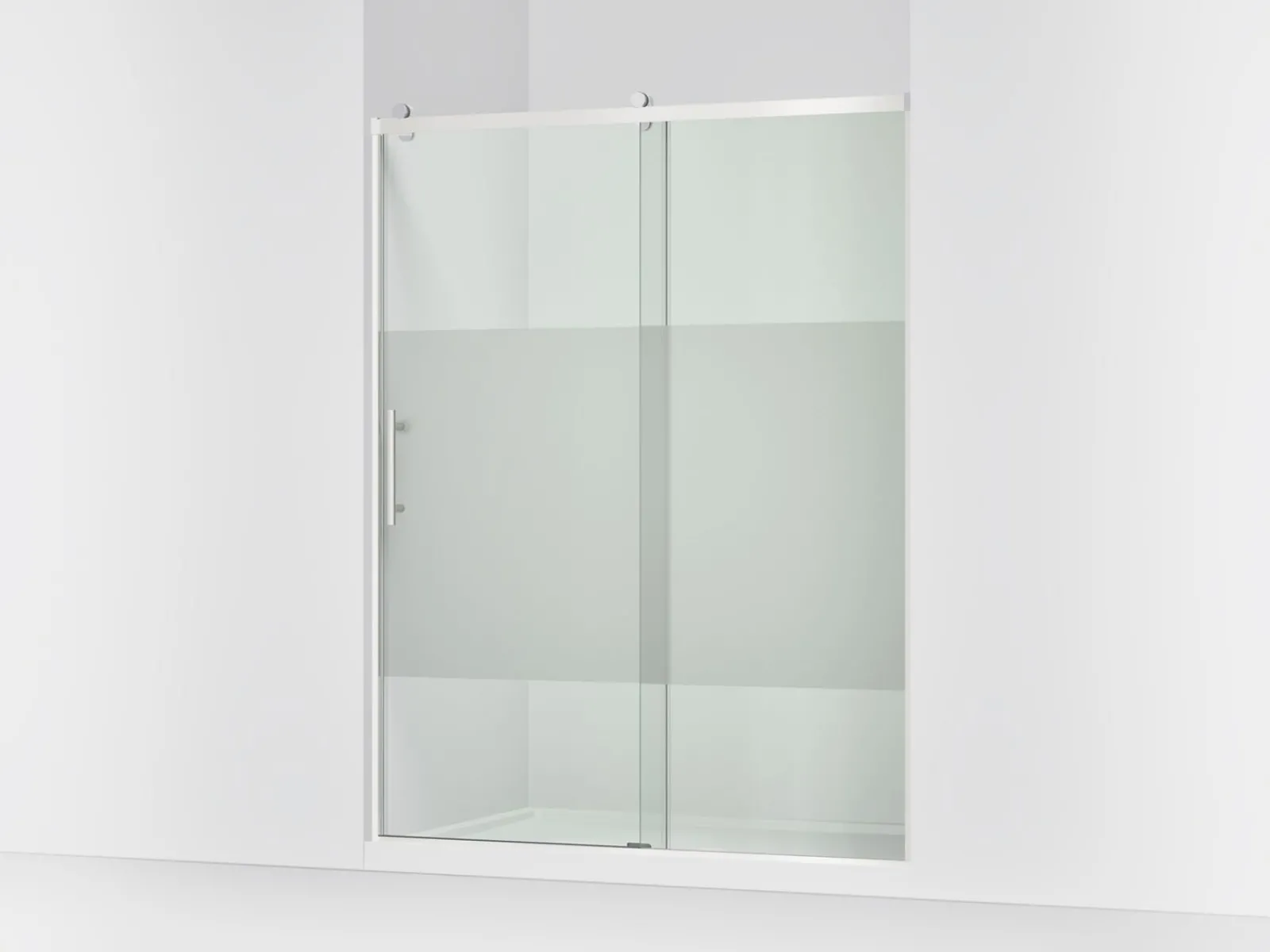 56-5/8"-59-5/8" W x 76.99" H sliding shower door with 3/8"-thick Crystal Clear glass^Kohler Sale