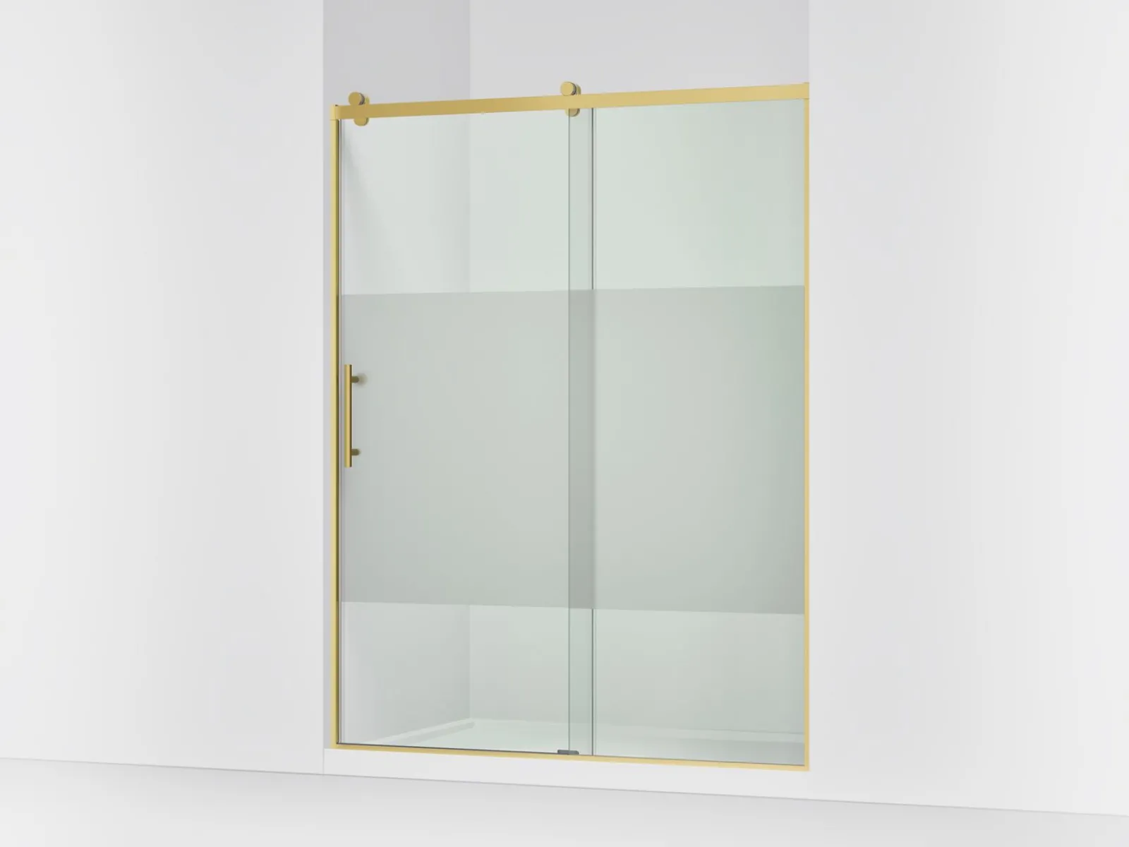 56-5/8"-59-5/8" W x 76.99" H sliding shower door with 3/8"-thick Crystal Clear glass^Kohler Sale