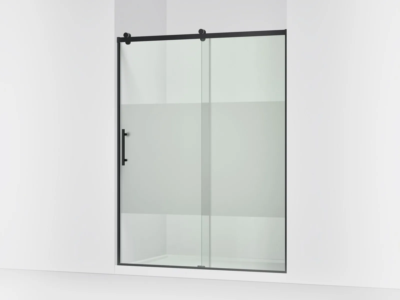 56-5/8"-59-5/8" W x 76.99" H sliding shower door with 3/8"-thick Crystal Clear glass^Kohler Sale