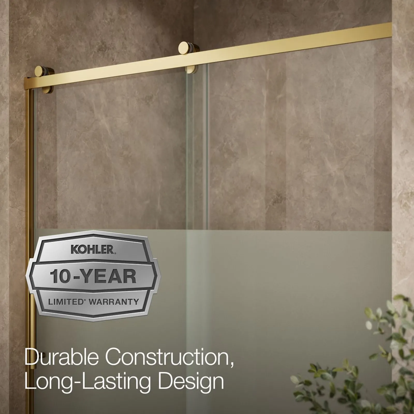 56-5/8"-59-5/8" W x 76.99" H sliding shower door with 3/8"-thick Crystal Clear glass^Kohler Sale