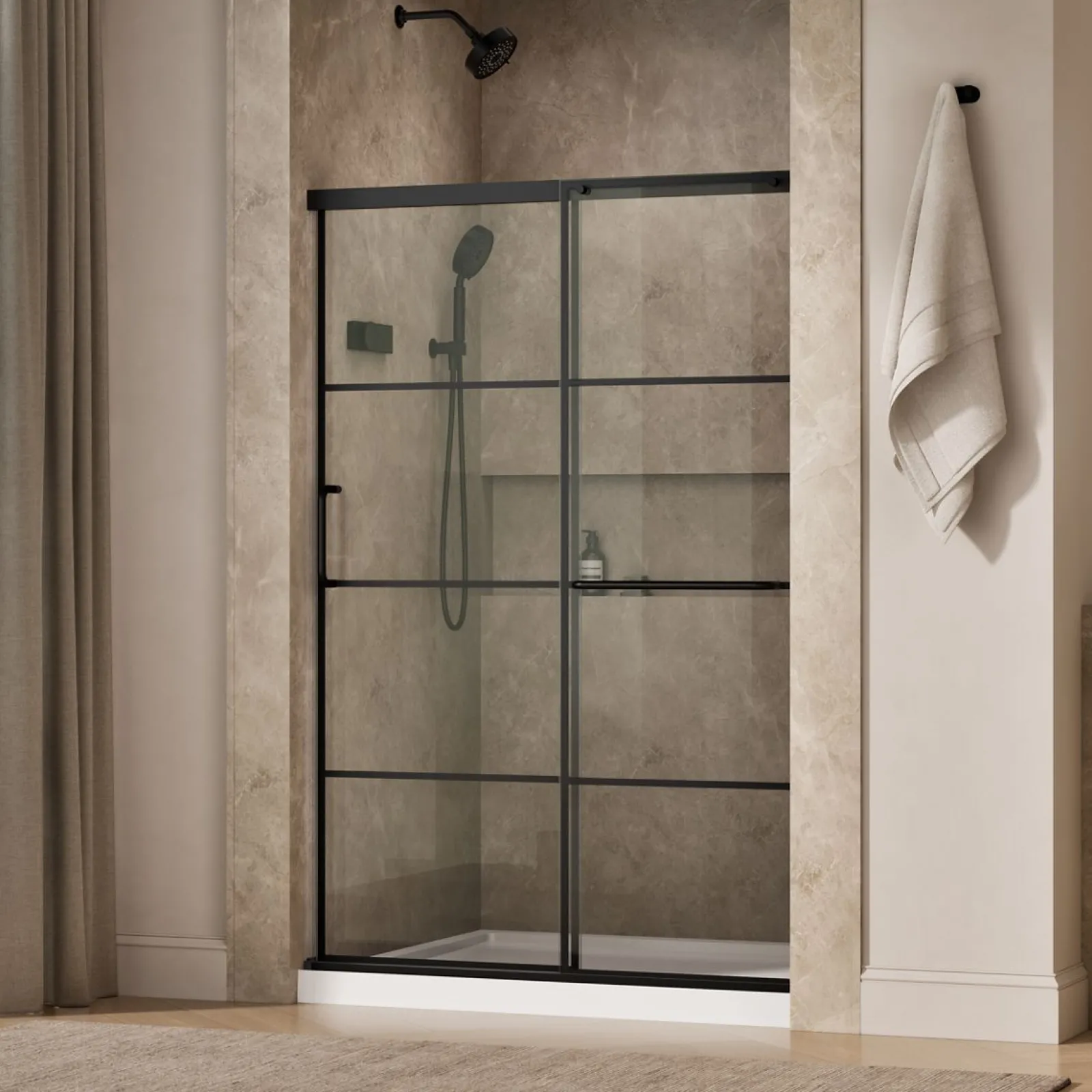 50-1/4"-53-5/8" W x 70-1/2" H sliding shower door with 1/4"-thick Crystal Clear glass^Kohler Sale