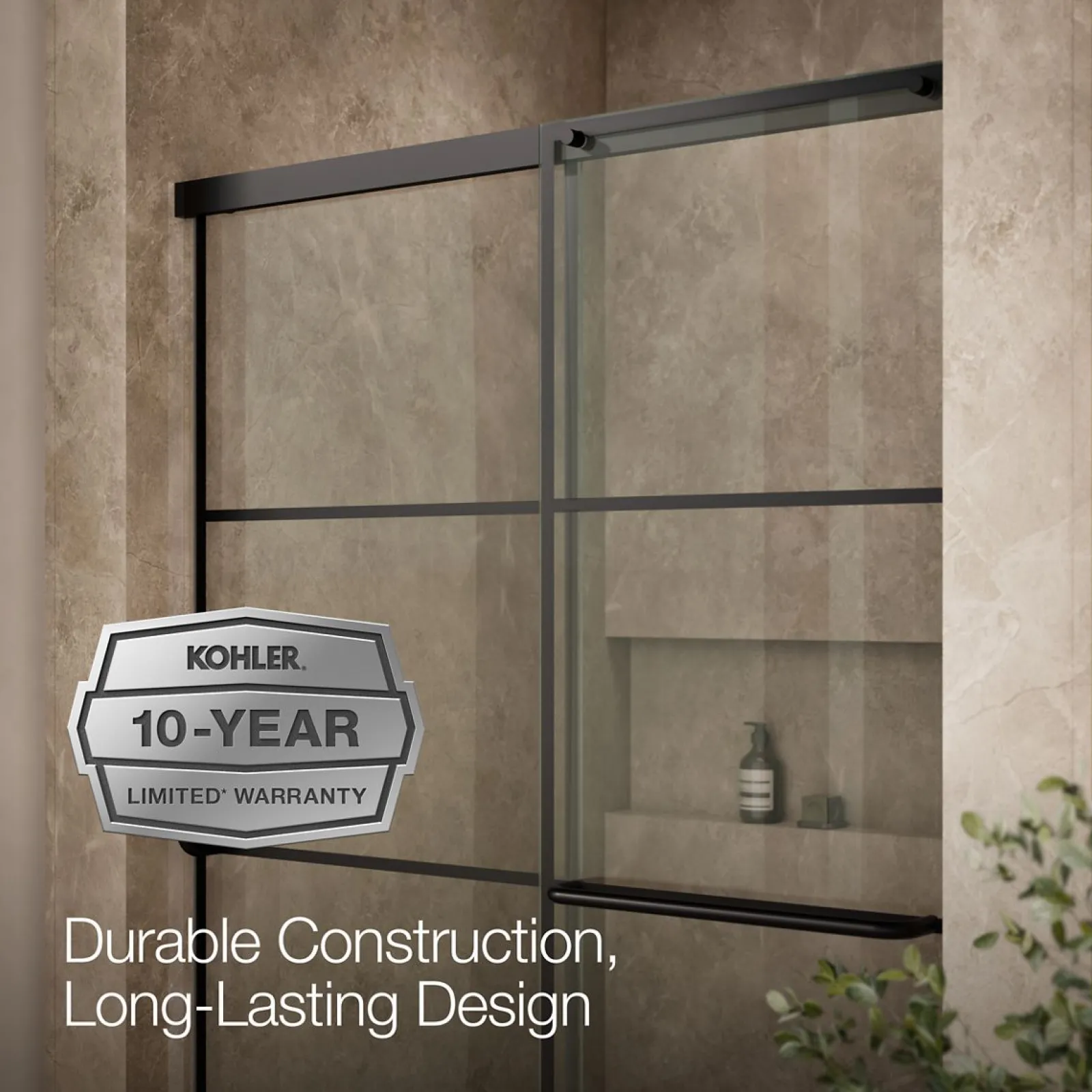 50-1/4"-53-5/8" W x 70-1/2" H sliding shower door with 1/4"-thick Crystal Clear glass^Kohler Sale