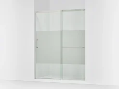 62-1/4"-65-5/8" W x 75-1/2" H sliding shower door with 5/16"-thick Crystal Clear glass^Kohler Discount