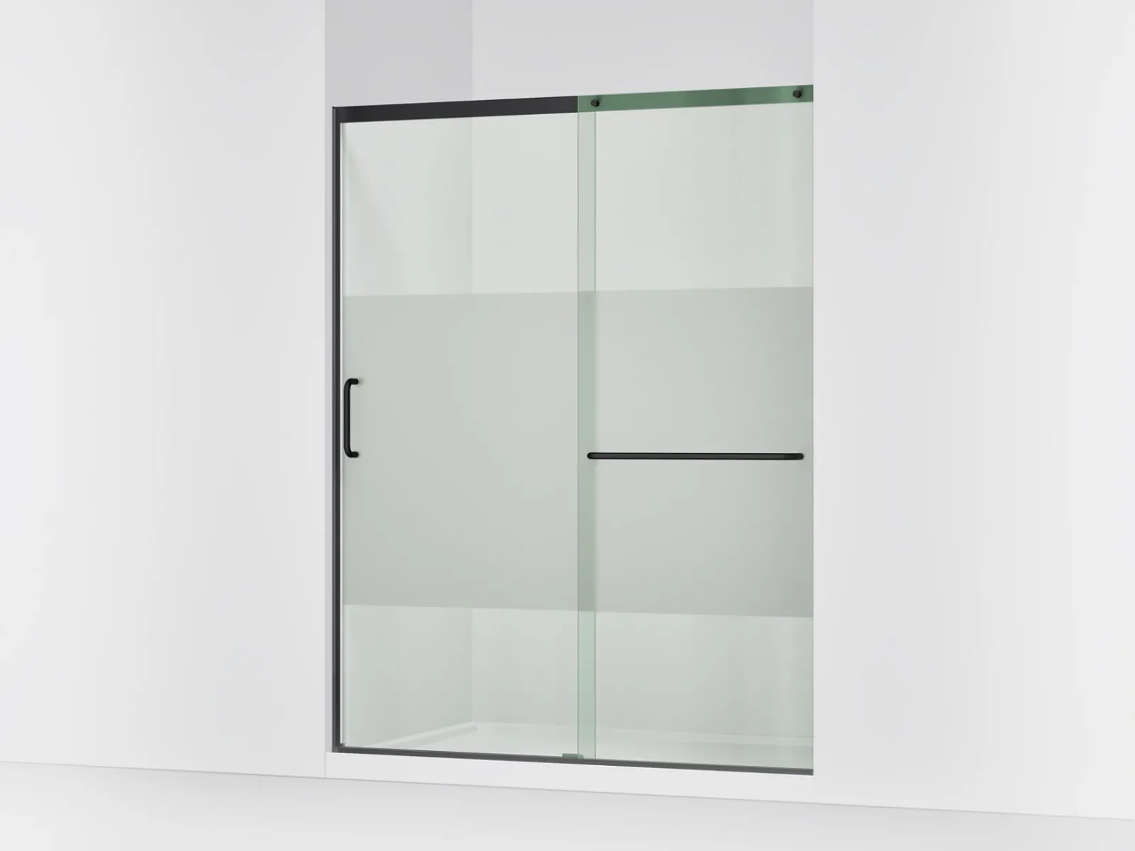 62-1/4"-65-5/8" W x 75-1/2" H sliding shower door with 5/16"-thick Crystal Clear glass^Kohler Discount